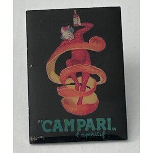 Vintage Campari Advertisement Lapel Pin Art Deco Design Metal
